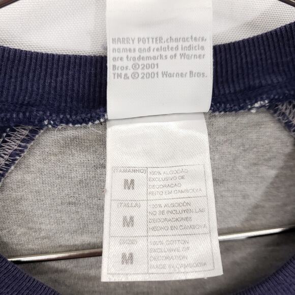 Vintage Harry Potter T Shirt Adult Medium Gray Embroidered Hogwarts Crest 2001 - Picture 16 of 16